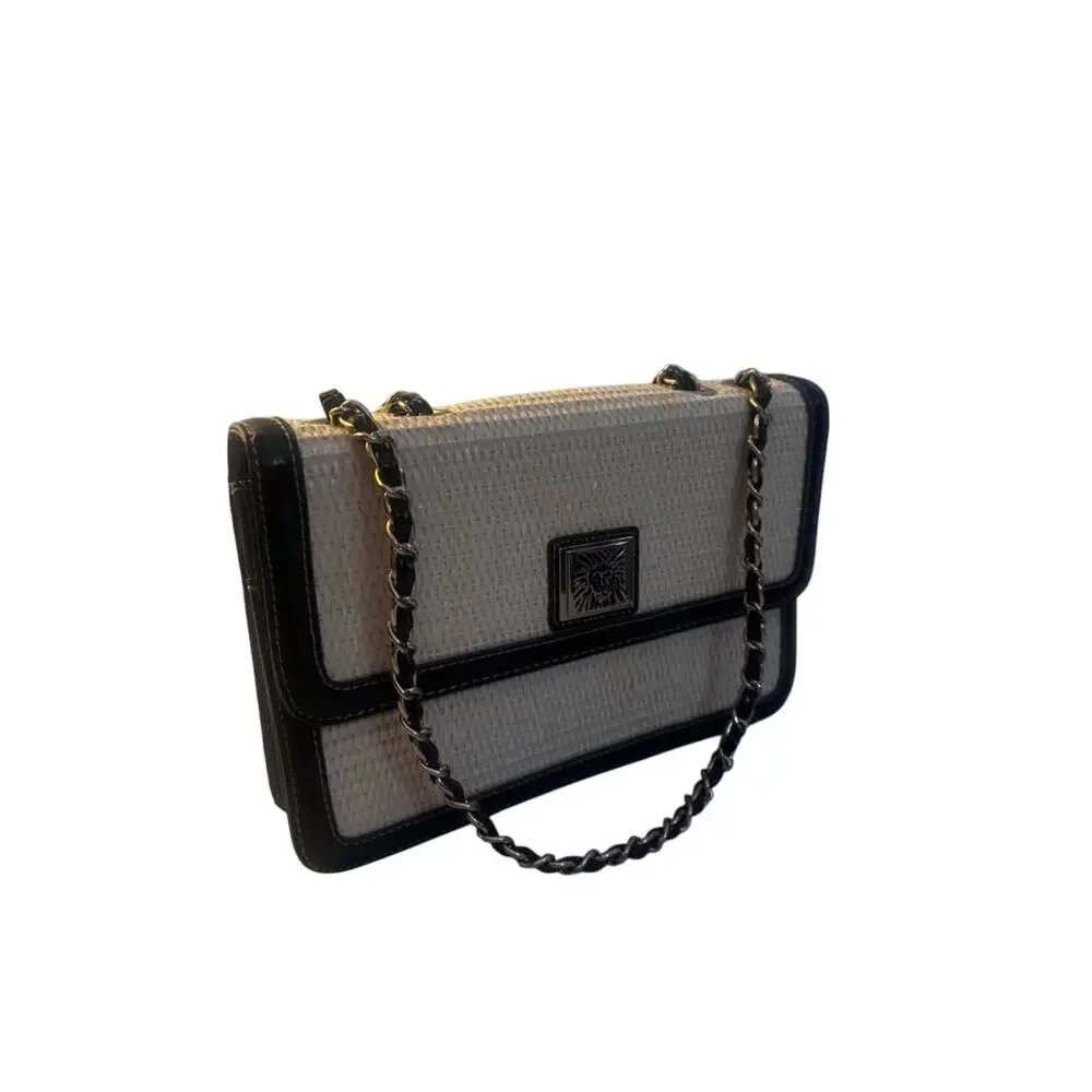 Womens Anne Klein Woven Straw Shoulder Purse
